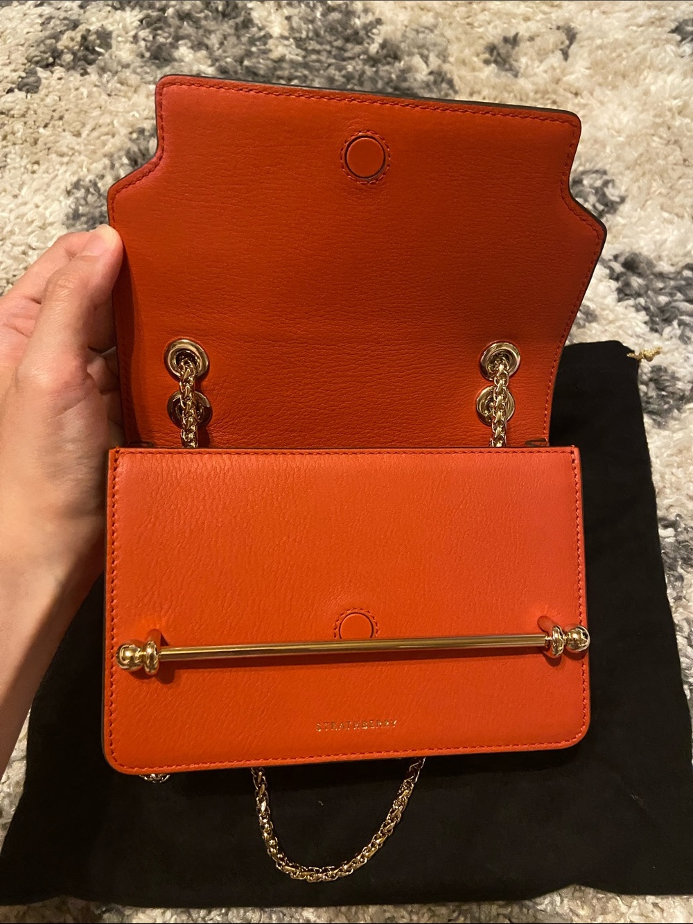 Strathberry East/West Mini Crossbody Orange (New with dust bag) - Picture 5 of 6